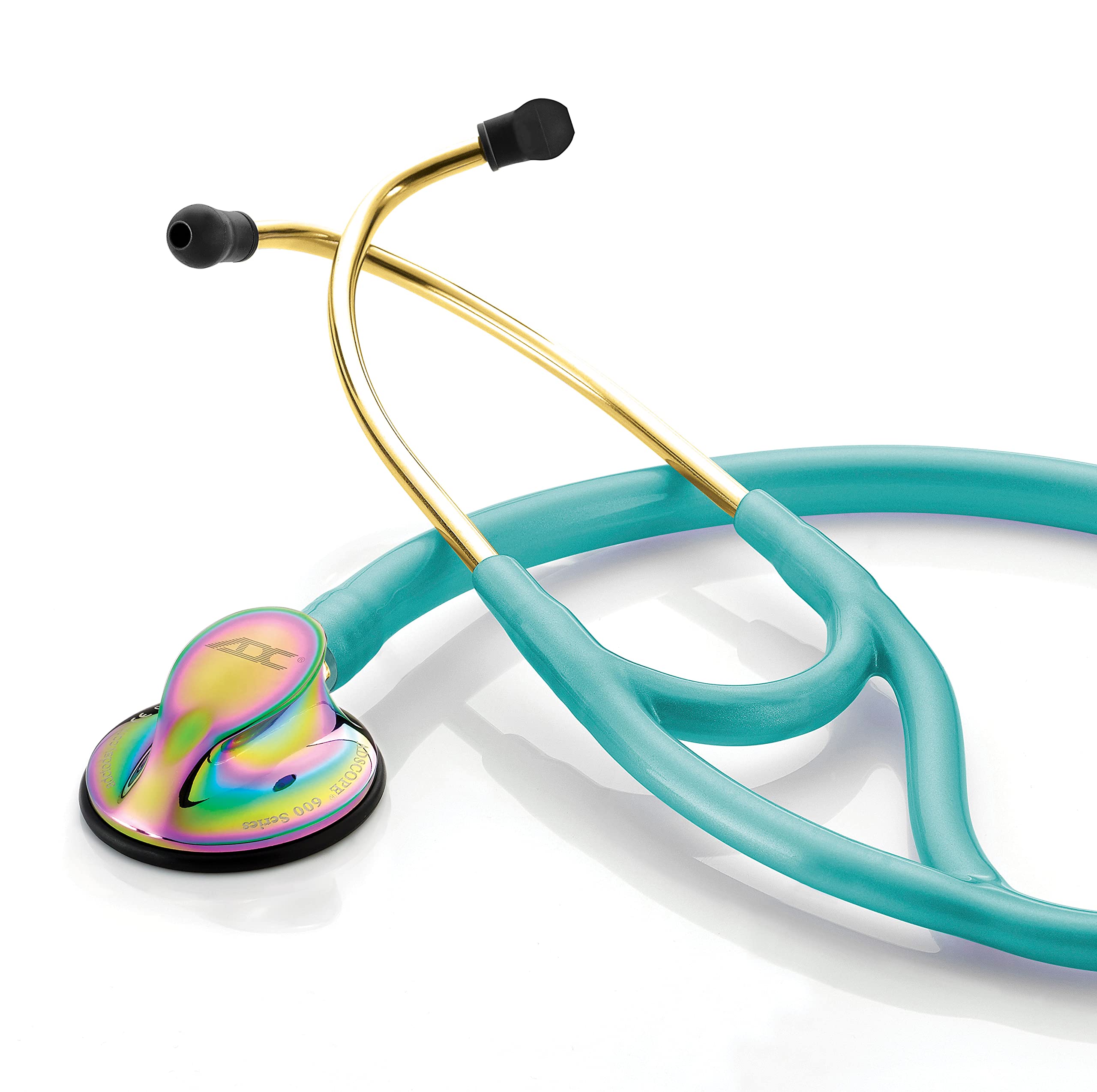 ADC Adscope Model 600 Platinum Series Cardiology Stethoscope with Tunable AFD Technology, Iridescent Metallic Caribbean