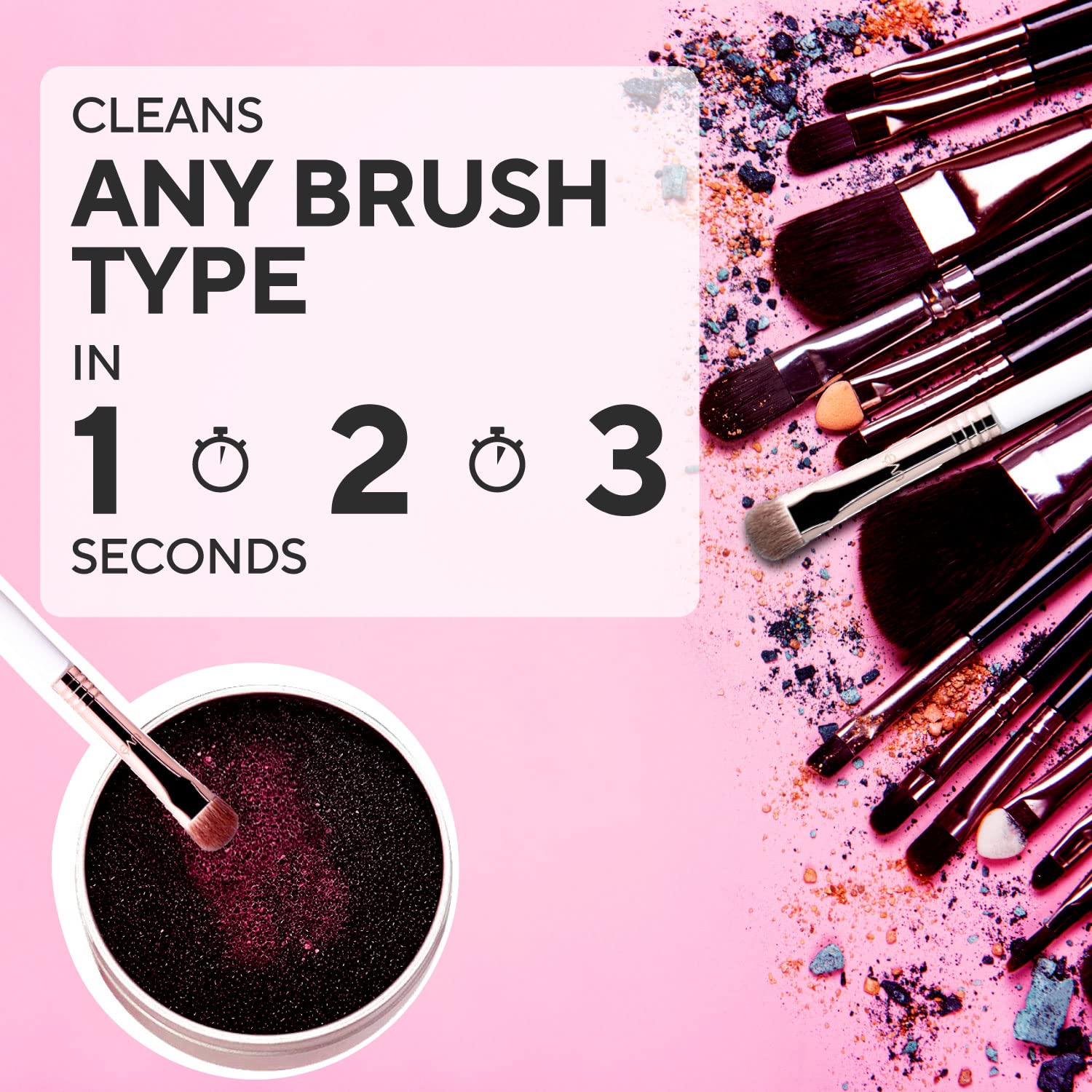 UVé Makeup Brush Cleaner Sponge - Quick & Easy Foundation Brush Cleaner for Natural & Synthetic Brushes - Chemical Free, Waterless, Fast Drying & Travel Friendly Cosmetic Makeup Cleaner