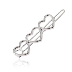 hollow love heart hairpin alloy barrettes hair clips hair bangs clip hair accessories for woman girls(silver)