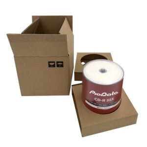 PioData CD-R 52X 700MB Moisture Resistant White Inkjet Printable CD-R Blank Discs – 100 Disc Cake Box Spindle, Printable CDR Discs for Music, Data