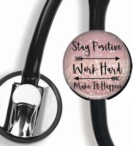 stay positive stethoscope tag,steth id tag,nurse badge,stethoscopetag