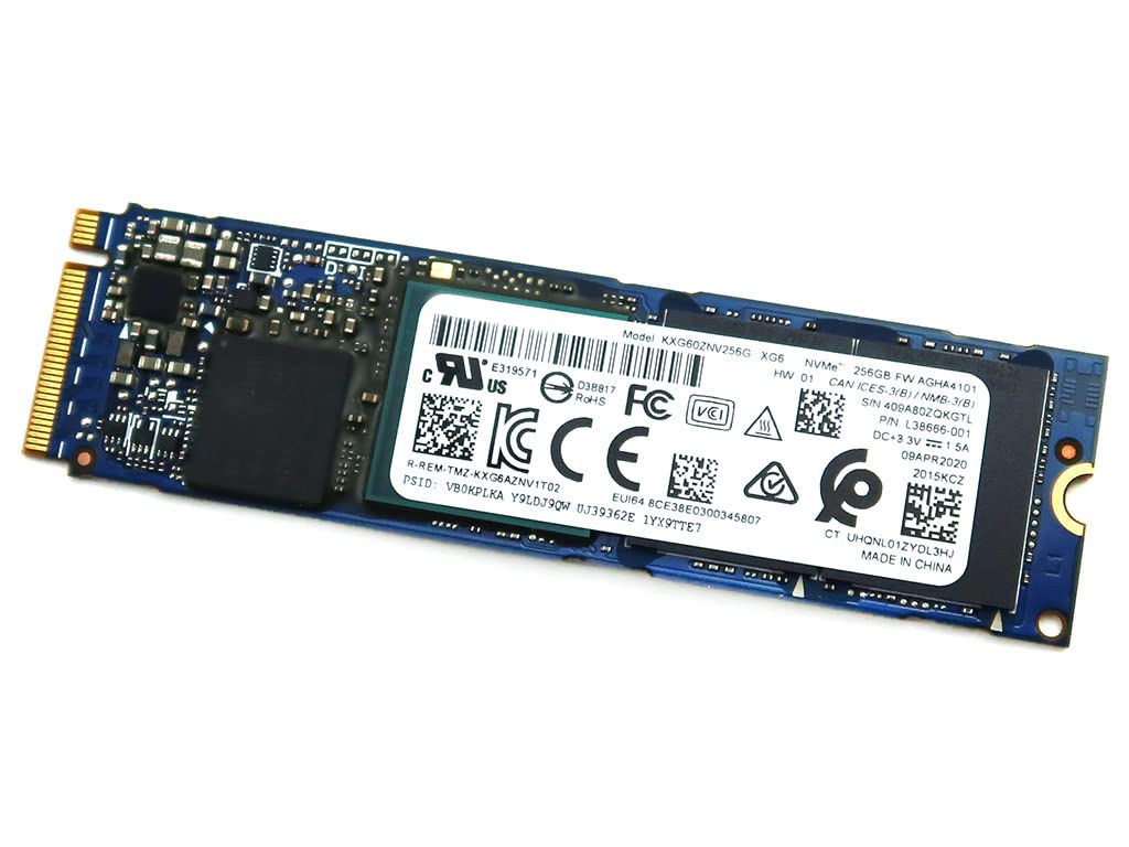 Solid State Drive L38666-001 Compatible Replacement Spare Part for HP Kioxia XG6 KXG60ZNV256G 256GB M.2 2280 NVMe PCI-Express 3.0 x4 SSD