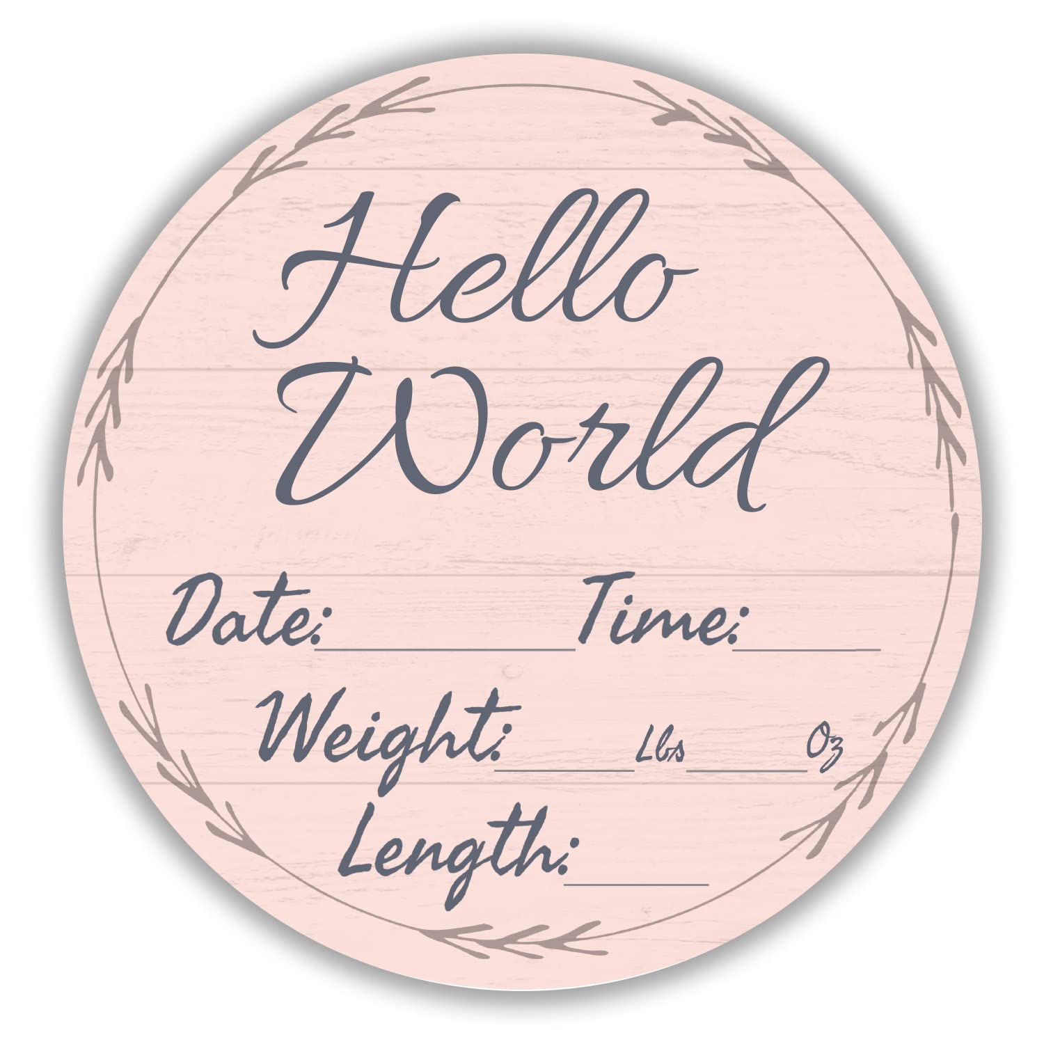 Hello World Newborn Baby Announcement Sign Shower Gift Birth Stats Hospital Photo Props Gender Reveal Girl Boy Neutral Nursery Wall Decor Gifts Baby Book Keepsake Each Sign Measures 6x6x.125