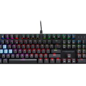 acer Predator Aethon 303 Wired Gaming Keyboard-Kailh Blue Mechanical Switches|RGB Illuminated Keyboard|12 Backlight Effects|5 Pre-Set Gaming Modes & 3 Sidelight Effects|100% Anti-Ghosting,(Pack of 1)