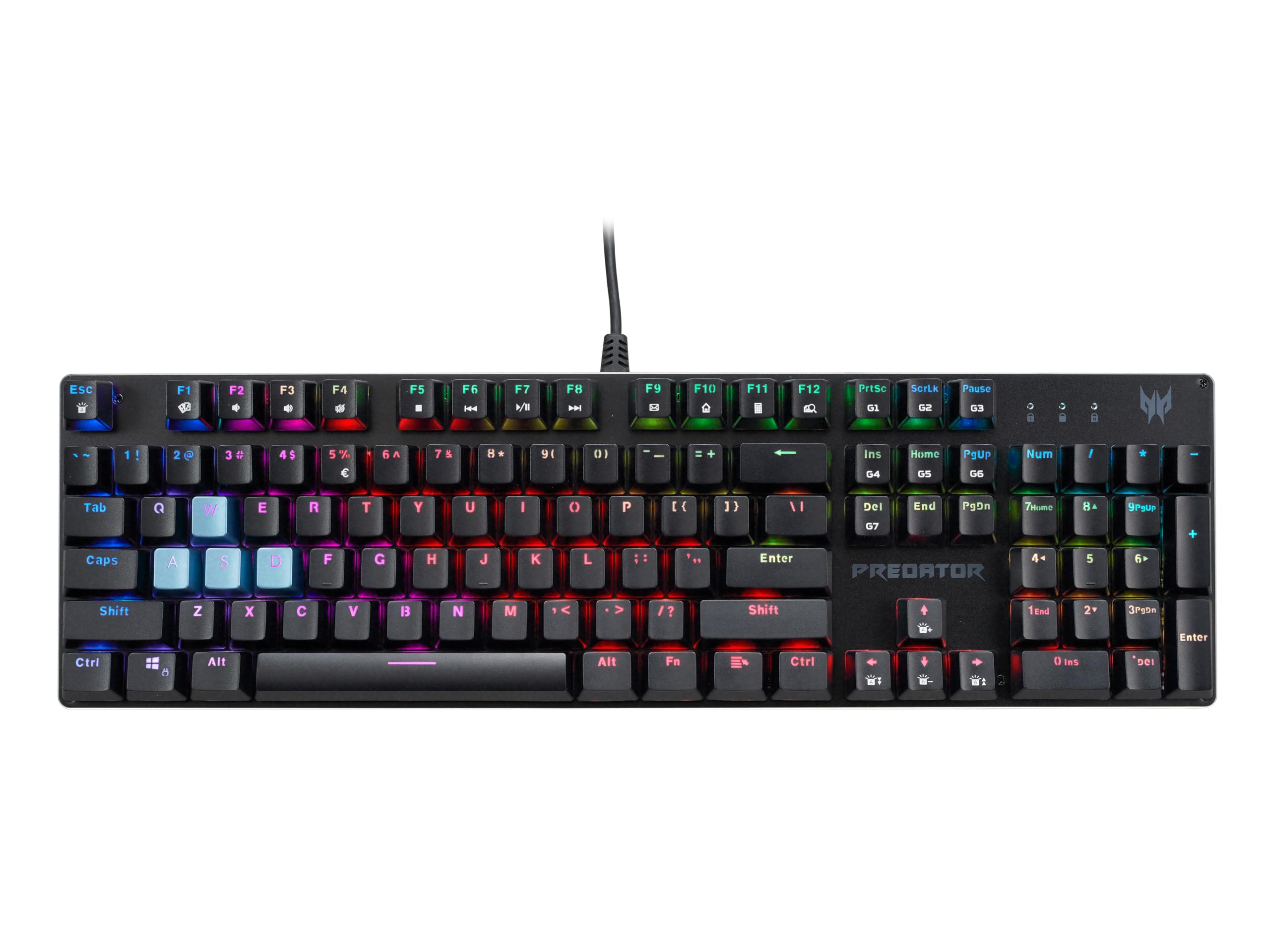 acer Predator Aethon 303 Wired Gaming Keyboard-Kailh Blue Mechanical Switches|RGB Illuminated Keyboard|12 Backlight Effects|5 Pre-Set Gaming Modes & 3 Sidelight Effects|100% Anti-Ghosting,(Pack of 1)