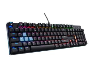 acer predator aethon 303 wired gaming keyboard-kailh blue mechanical switches|rgb illuminated keyboard|12 backlight effects|5 pre-set gaming modes & 3 sidelight effects|100% anti-ghosting,(pack of 1)