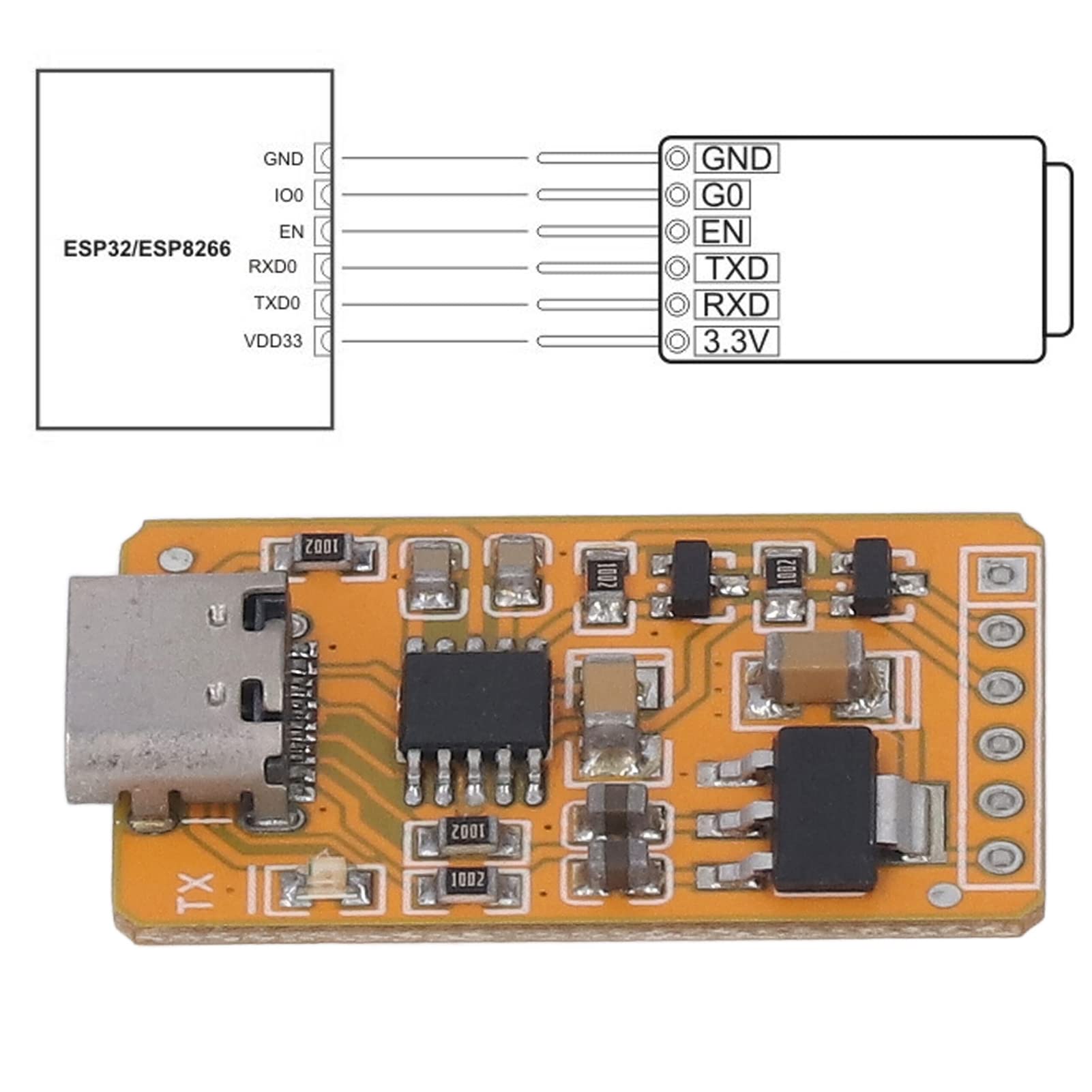 ESP8266 Development Board USB to TTL Module Green Standard Interface with Pin Header for Industrial Control Equipment