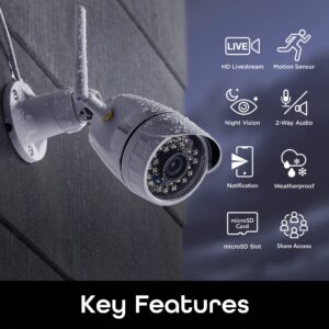 Geeni Hawk HD 1080p Outdoor Security Camera | IP66 Weatherproof WiFi Surveillance with Night Vision, 2-Way Audio, and Motion Detection | Compatible with Alexa and Google Home