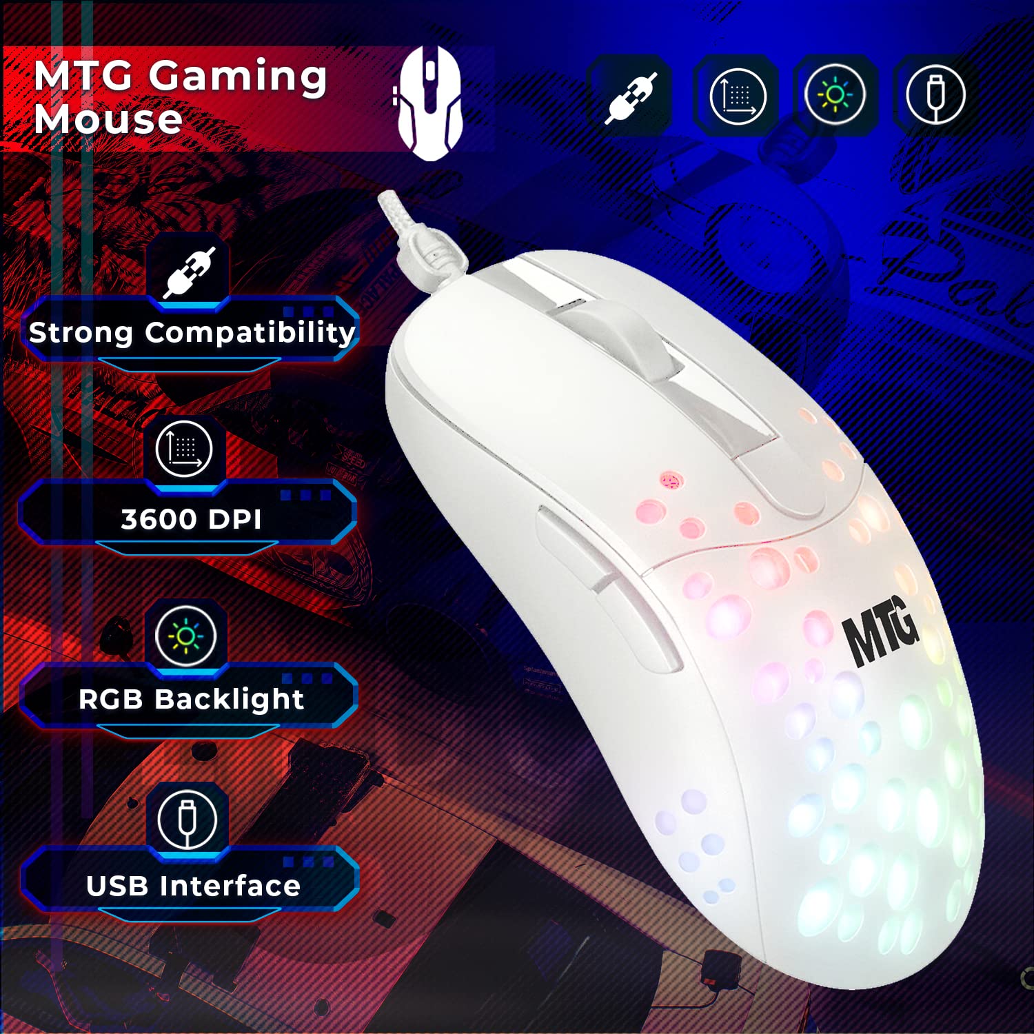 Gaming Kit for PC, RGB Keyboard and Mouse, Gaming Headphone, Large LED Desk Mat with Smooth Surface, RGB Speaker for Desktop Computer, Xbox and PS4 Gamers - MTG 4 in 1 Combo