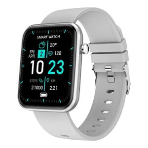 pstuiky 1.69 "full screen ip67 waterproof smart watch fitness monitoring watch with heart rate sleep monitor gait monitoring calorie counter ios and android 2023 (white)