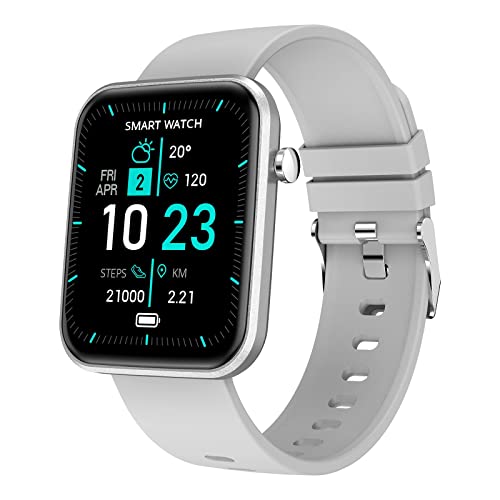 pstuiky 1.69 "Full Screen Ip67 Waterproof Smart Watch Fitness Monitoring Watch with Heart Rate Sleep Monitor Gait Monitoring Calorie Counter iOS and Android 2023 (White)