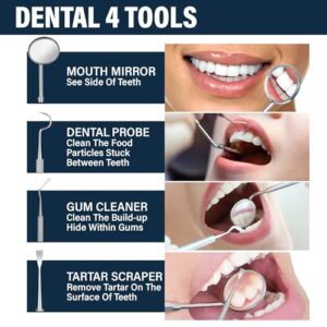 Tooth Repair Kit - Temporary Fake Teeth Replacement Kit with Dental Mirror Tools for Temporary Restoration of Missing & Broken Teeth Replacement Dentures