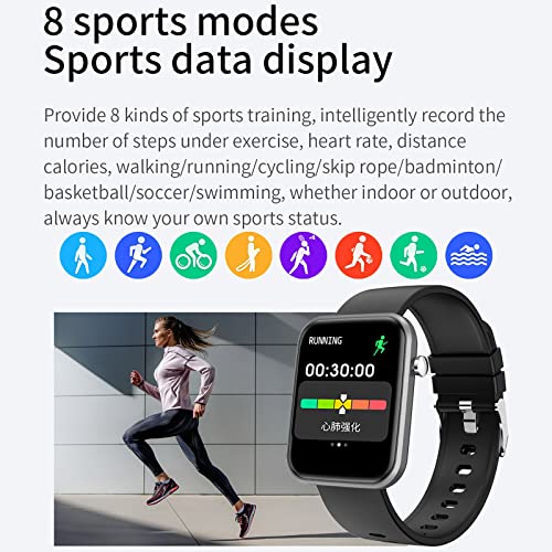 pstuiky 1.69 "Full Screen Ip67 Waterproof Smart Watch Fitness Monitoring Watch with Heart Rate Sleep Monitor Gait Monitoring Calorie Counter iOS and Android 2023 (White)