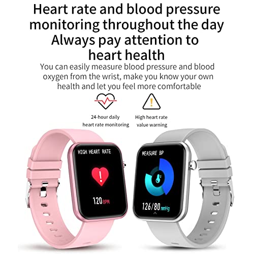 pstuiky 1.69 "Full Screen Ip67 Waterproof Smart Watch Fitness Monitoring Watch with Heart Rate Sleep Monitor Gait Monitoring Calorie Counter iOS and Android 2023 (White)