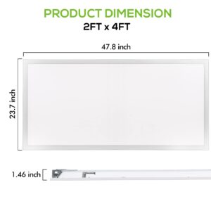 WEIZE (12 Pack 2x4 FT LED Flat Panel Troffer Light, 40/50/60W, CCT Selectable 4000K/5000K/6500K Drop Ceiling Office Lights, 115LM/W, 0-10V Dimmable Ultra Slim Recessed Back-lit Fixture, DLC (PN24-12)