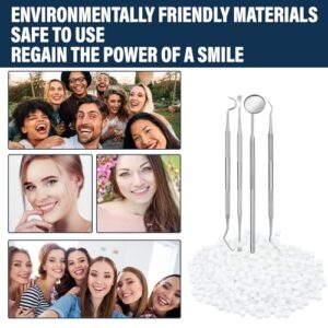 Tooth Repair Kit - Temporary Fake Teeth Replacement Kit with Dental Mirror Tools for Temporary Restoration of Missing & Broken Teeth Replacement Dentures