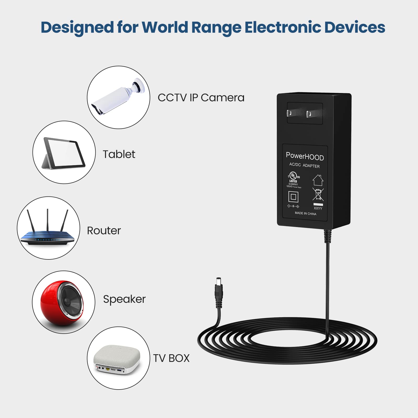 PowerHOOD 12V AC Adapter Compatible with Altec Lansing GVA3 LIVE2GO Live 2 Go Voice Assist Bluetooth Waterproof Portable Smart Speaker GVA 3 GVA3-FR GVA3-QSG 12VDC Battery Charger Power Supply Cord