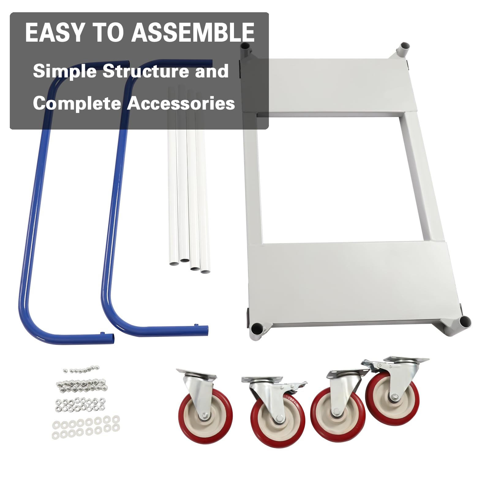 Panel Cart Dolly, 20" W x 35" H Panel Truck Cart with Steel Frame, Heavy Duty Platform Truck Cart with 1500 lbs Capacity and 5 inch Casters for Factory Warehouses, Garage, Workshop (35 x 20 in)