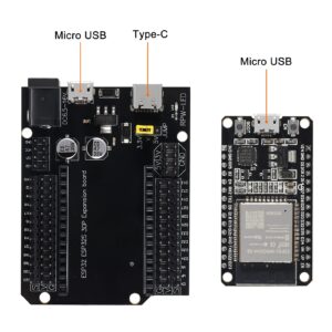 2 Sets ESP-WROOM-32 ESP32 ESP-32S Development Board CP2102 WiFi+Bluetooth Ultra-Low Power Dual Core ESP32-DevKitC-32 ESP-WROOM-32 with Expansion Board for Arduino IDE