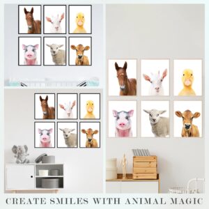 Insire Baby Animal Prints for Nursery, Baby Animal Pictures for Nursery, Farm Animal Pictures Wall Decor, Farm Animal Wall Decor, Farm Animal Pictures, Farm Animal Nursery Decor - (8x10 Unframed)