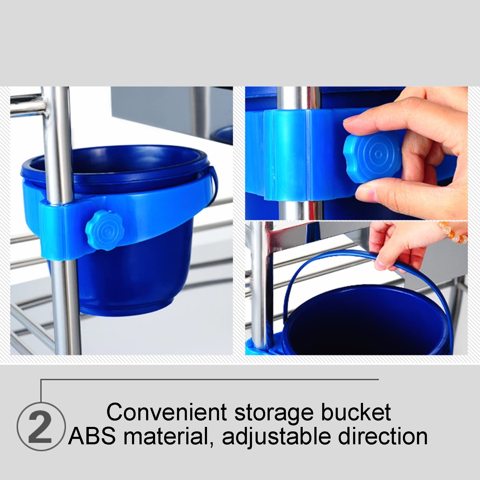 Medical Cart, Laboratory Equipment Rolling Carts, with 2 Shelves Shelf Stainless Steel with Wheels Rolling Cart, Commercial Wheel Dental Lab Cart Utility Services ( Size : 66x44cm(26x17.3in) )