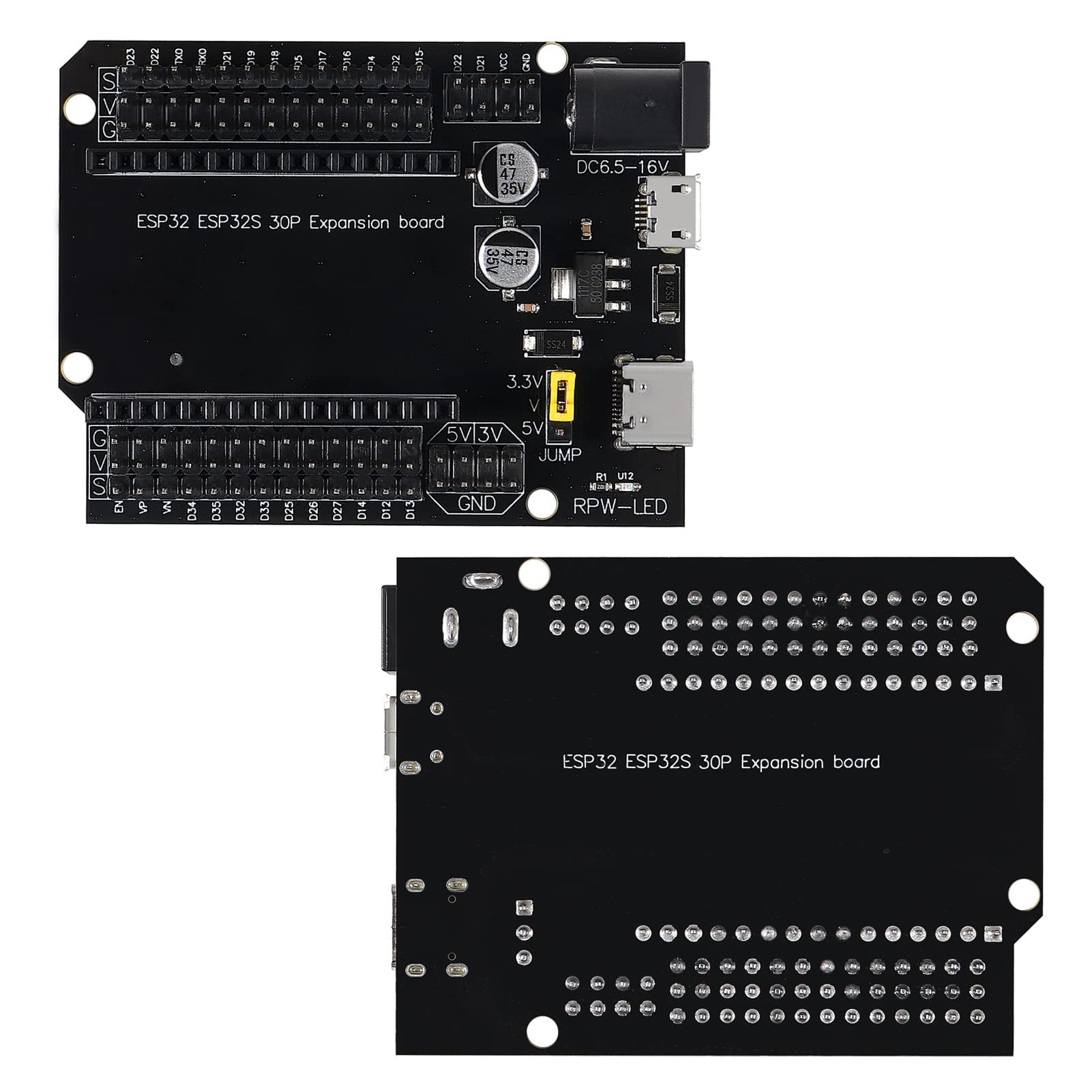 2 Sets ESP-WROOM-32 ESP32 ESP-32S Development Board CP2102 WiFi+Bluetooth Ultra-Low Power Dual Core ESP32-DevKitC-32 ESP-WROOM-32 with Expansion Board for Arduino IDE