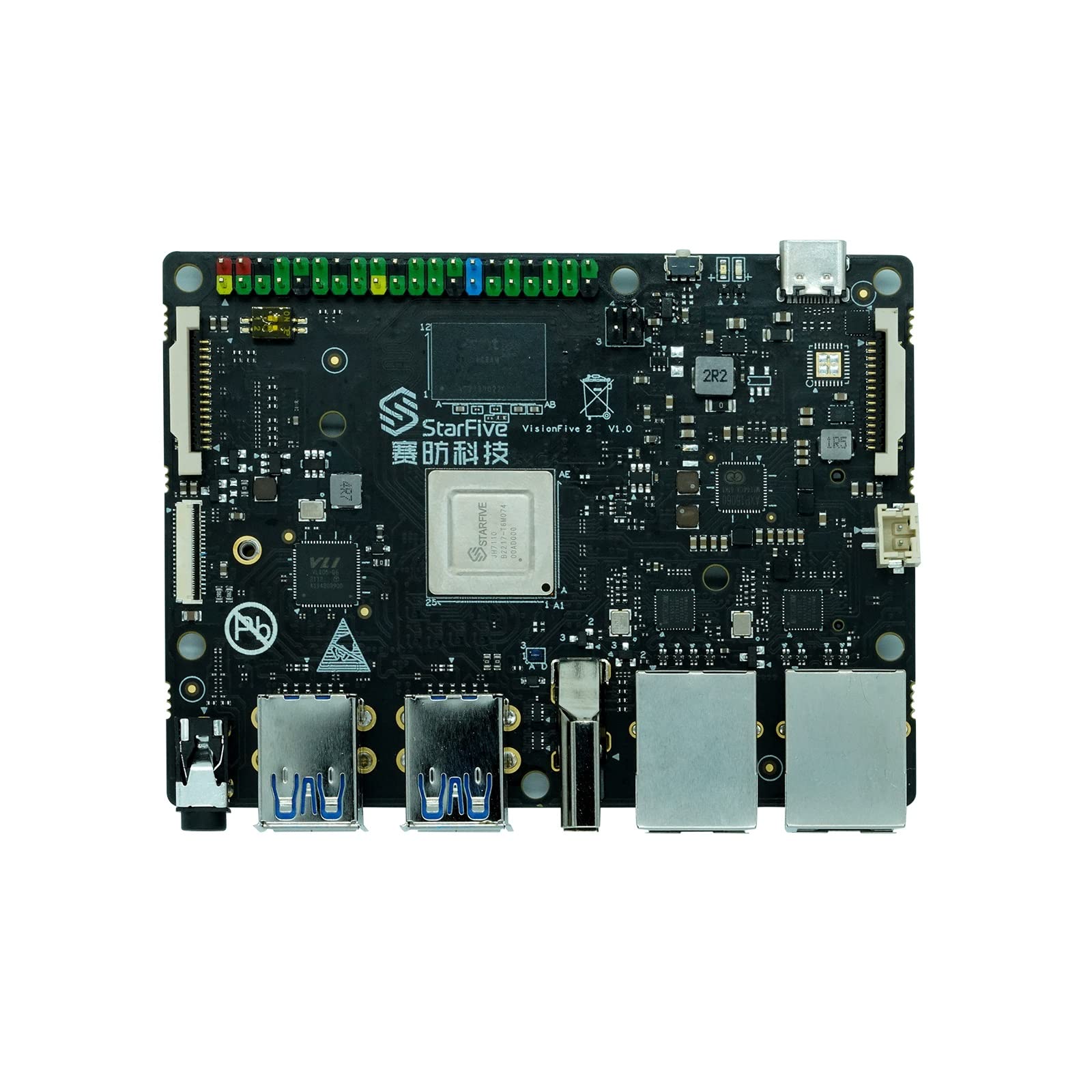 youyeetoo StarFive VisionFive2 RISC-V Single Board Computer, 4G Early Bird, StarFive JH7110 with RISC-V U74, Dual LAN Port with 2 x 1Gbit (Version B)