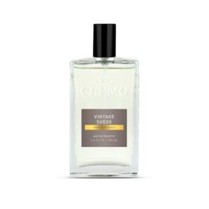 cremo cologne for men - vintage suede reserve mens cologne - a combination of white moss, rich amber, and smooth suede, 3.4 fl oz