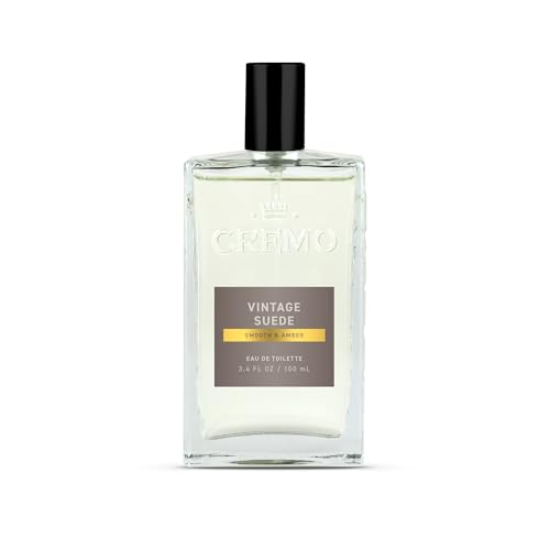 Cremo Cologne for Men - Vintage Suede Reserve Mens Cologne - A Combination of White Moss, Rich Amber, and Smooth Suede, 3.4 Fl Oz