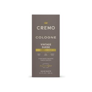 Cremo Cologne for Men - Vintage Suede Reserve Mens Cologne - A Combination of White Moss, Rich Amber, and Smooth Suede, 3.4 Fl Oz