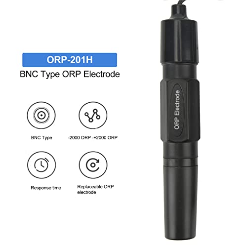 BUUA ORP Replacement Probe, Widely Used Waterproof ORP Probe, Wide Measurement, Accurate BNC Socket for Hydroponic Lab (1.2M)