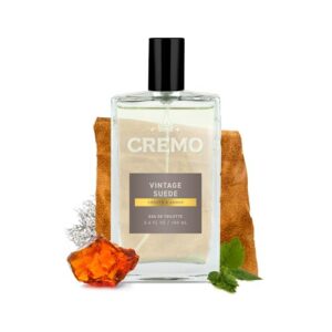 Cremo Cologne for Men - Vintage Suede Reserve Mens Cologne - A Combination of White Moss, Rich Amber, and Smooth Suede, 3.4 Fl Oz