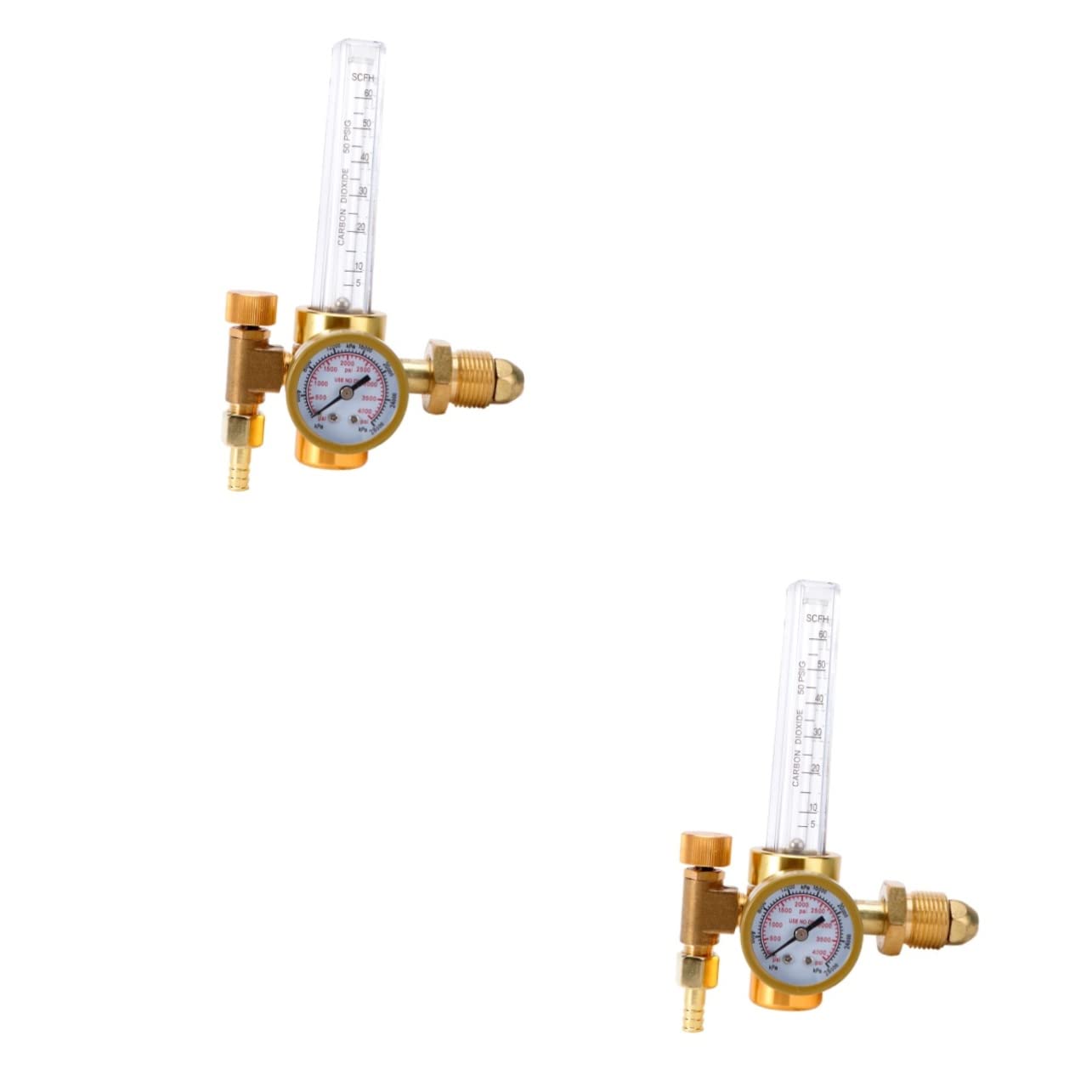 COLLBATH 2pcs Flowmeter Welding Regulator Argon Gas Regulator Gas Measuring Tester Argon Regulator with Flow Meter Gas Flow Meter Argon Flow Regulator C02 Nut Splitter