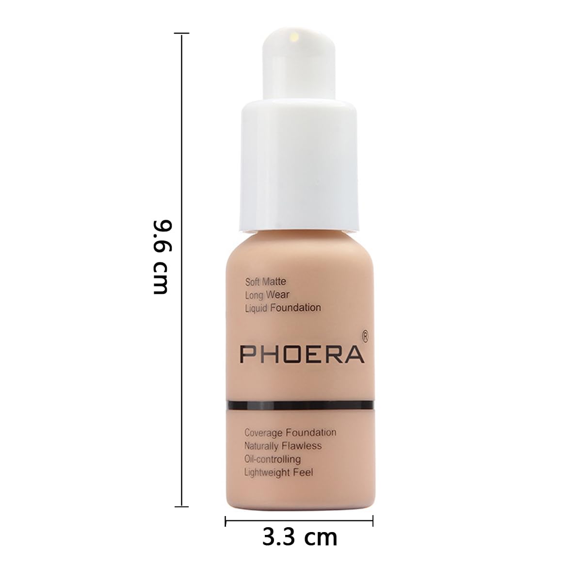 PHOERA Foundation,Flawless Soft Matte Liquid 102 Nude Foundation,24 HR Oil Control Waterproof Cream Foundation Makeup.