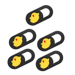 solustre 5pcs web slider apply cute to tablet thin camera sliding laptop webcam protection anti-peeping lid ultra yellow privacy slide blocker desktop your chicken pattern for cover covers