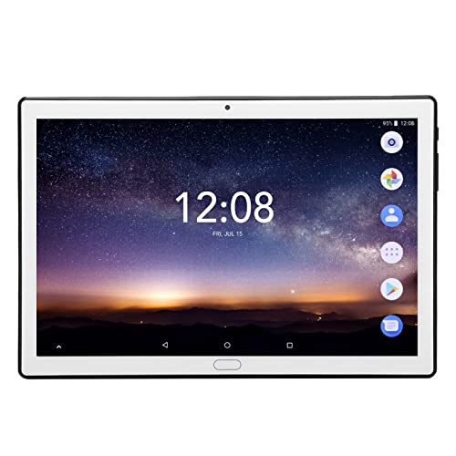 lennis Dual SIM Dual Standby Tablet, 2GB RAM 32GB ROM Large Capacity Memory 100-240V 10.1 Inch HD Tablet 3 Card Slot Design Black for Work for Entertainment (US Plug)