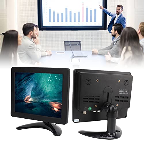 CCYLEZ 8inch Gaming Monitor, 1080P HD TFT LED 250cd M2 Brightness 8inch HD Color Screen Display, with Adjustable Bracket, Compatible with VGA HDMI AV BNC USB DC Input Interface