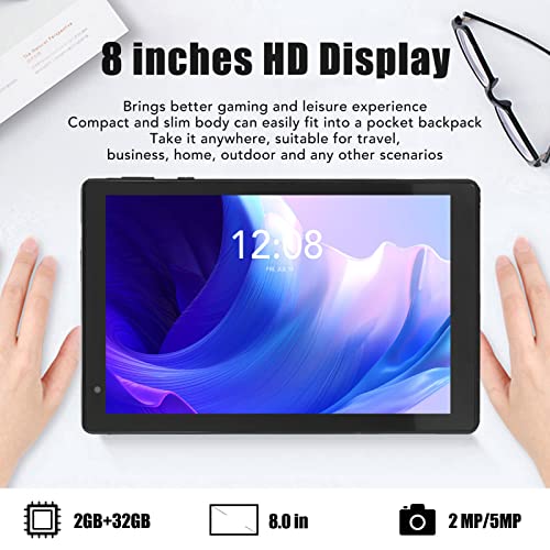 Cryfokt Portable Tablet, 5G Dual Band WiFi Long Battery Life 8.0 Inch Tablet Dual (US Plug)