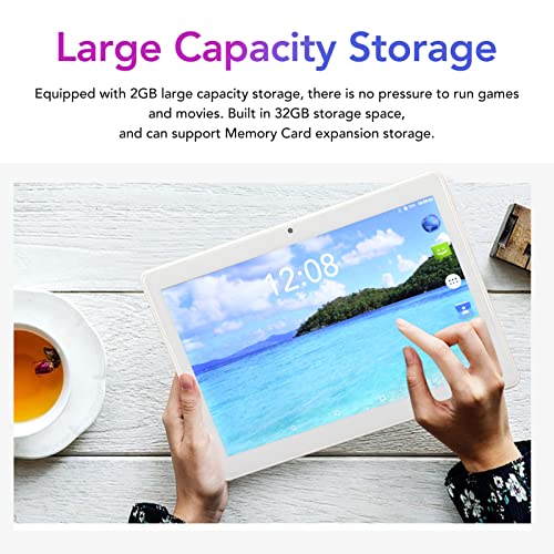 BUUA Dual Sim Dual Standby HD Tablet, 10.1 Inch HD Tablet 2GB RAM 32GB ROM Large Memory for Work for Learning (US Plug)