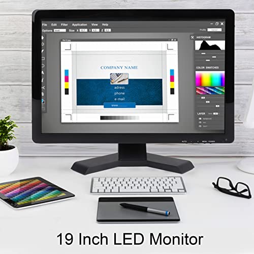 CCYLEZ 19 Inch Monitor, Capacitive Touchscreen, 16:10, LED Color Screen, 1440 X 900, VGA AV BNC USB DC HD Multimedia Interface, Two Speakers, with Remote Control