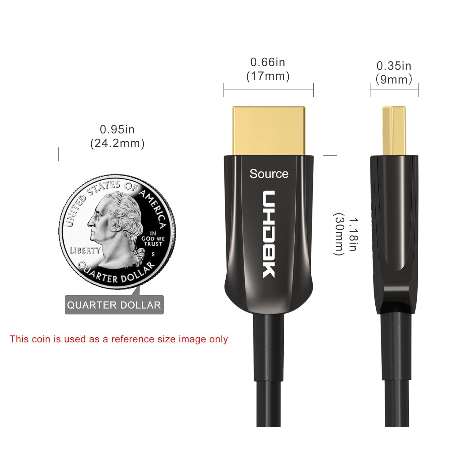 DGHUMEN 8K Fiber Optic HDMI Cable 40FT, HDMI 2.1, 48Gbps Ultra High Speed, 8K@60Hz 4K@120Hz, Unidirectional Active HDMI Cord (40FT)