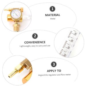 COLLBATH 2pcs Flowmeter Welding Regulator Argon Gas Regulator Gas Measuring Tester Argon Regulator with Flow Meter Gas Flow Meter Argon Flow Regulator C02 Nut Splitter