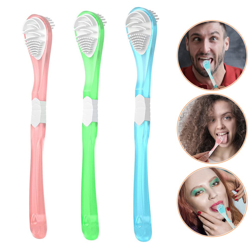 GLEAVI 3pcs Tongue Cleaning Brush Pro Tools Multifunctional Cleaning Brush Cleaning Scraper Tongue Brush Tounge Scraper Tongue Scraper Brush Portable Tongue Cleaners Tongue Clean Brush Pp