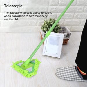 OKJHFD Professional Microfiber Mop,Extendable Mop 180 Degree Rotatable Triangular Cleaning Mop, Lightweight Design for Home Wall Ceiling Floor Cleaning(Green)