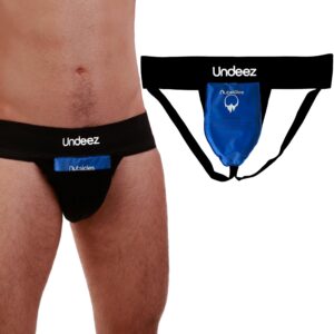 undeez vasectomy jockstrap underwear - with 2-custom fit ice packs and snug jockstrap for testicular support & pain relief (as1, alpha, l, regular, regular) black