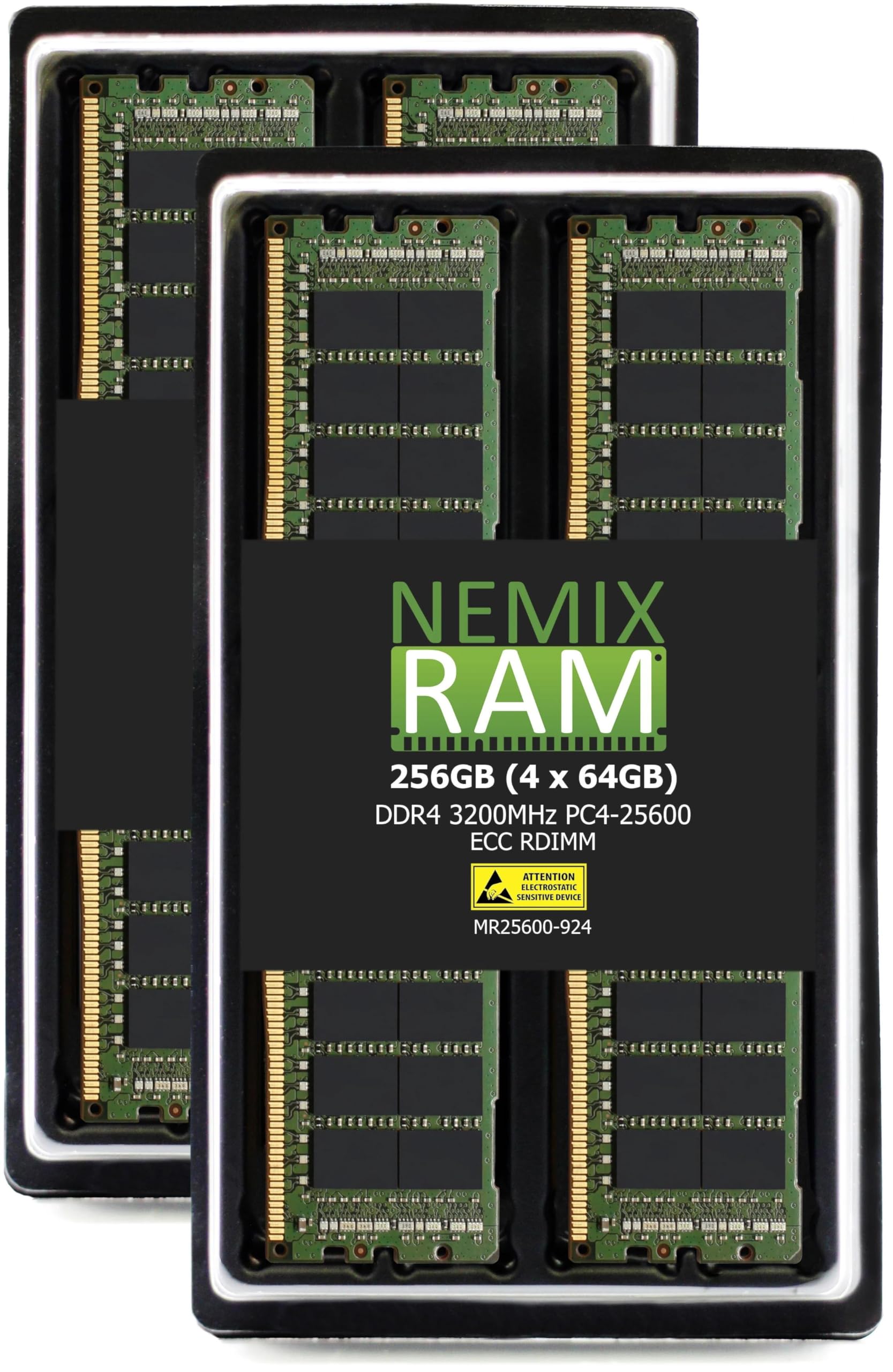 NEMIX RAM 256GB (4X64GB) DDR4 3200MHZ PC4-25600 2Rx4 1.2V 288-PIN ECC RDIMM Registered Server Memory KIT Compatible with Dell PowerEdge XR11 Rack Server