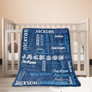 TVSNET Personalized Gifts for Christmas, Custom Blanket with Name for Women Men, Personalized Blanket for Baby Kids, Customized Baby Name Blanket, Baby Girl Boy Newborn Essentials