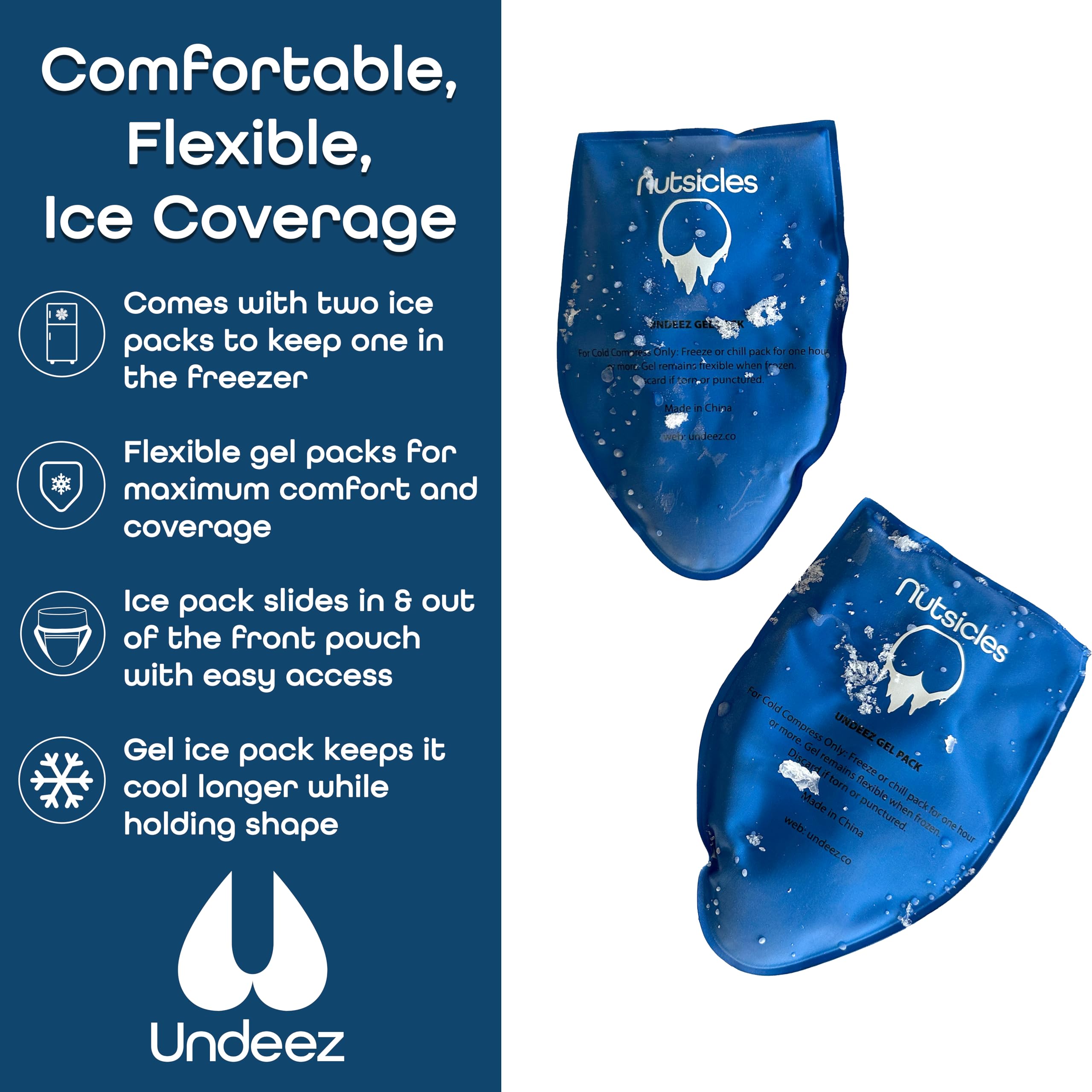 Undeez Vasectomy Jockstrap Underwear - With 2-Custom Fit Ice Packs and Snug Jockstrap For Testicular Support & Pain Relief (as1, alpha, l, regular, regular) Black