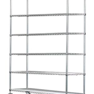 Omega 12" Deep x 60" Wide x 80" High 6 Tier Gray Wire Shelf Truck with 1200 lb Capacity