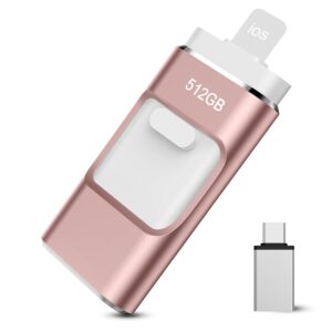 512gb photo stick, thumb drive memory stick photosticks for pictures, 4 in 1 universal otg flash drive compatible with phone 13/mac/pad/android/computer